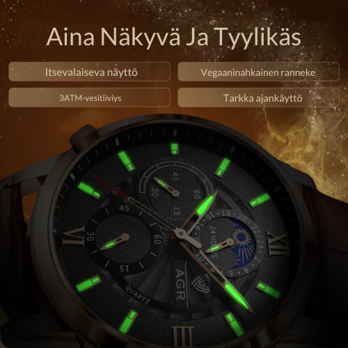 Luksusnahkainen kvartsikello
