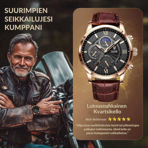 Luksusnahkainen kvartsikello