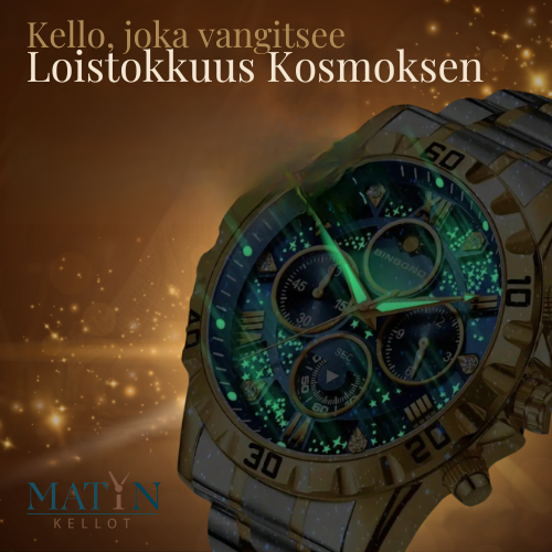 Luksusinen kronografi-kello metallirannekkeella